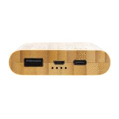 Vue Batterie de secours 5000 mAh en bambou de couleur marron| Krokrodeal