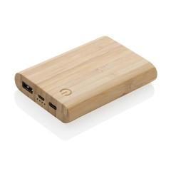 Vue Batterie de secours 5000 mAh en bambou de couleur marron| Krokrodeal