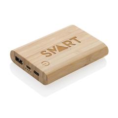 Vue Batterie de secours 5000 mAh en bambou de couleur marron| Krokrodeal