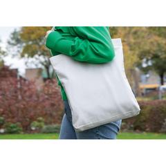 Vue Sac tote en toile recyclée et non teintée Impact AWARE™ de couleur blanc| Krokrodeal