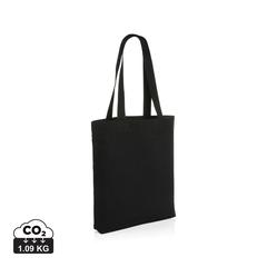 Vue Sac tote en toile recyclée et non teintée Impact AWARE™ de couleur noir| Krokrodeal
