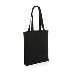 Vue Sac tote en toile recyclée et non teintée Impact AWARE™ de couleur noir| Krokrodeal