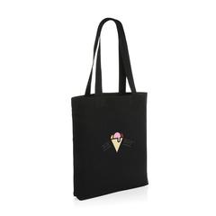 Vue Sac tote en toile recyclée et non teintée Impact AWARE™ de couleur noir| Krokrodeal