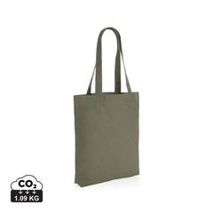 Vue Sac tote en toile recyclée et non teintée Impact AWARE™ de couleur vert| Krokrodeal