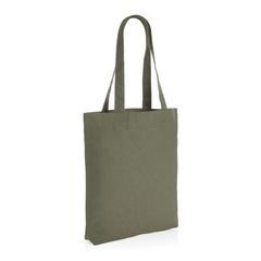 Vue Sac tote en toile recyclée et non teintée Impact AWARE™ de couleur vert| Krokrodeal