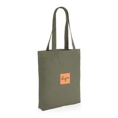 Vue Sac tote en toile recyclée et non teintée Impact AWARE™ de couleur vert| Krokrodeal
