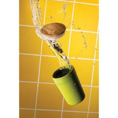 Vue Mug 300ml en PP recyclé GRS avec couvercle en bambou de couleur vert| Krokrodeal