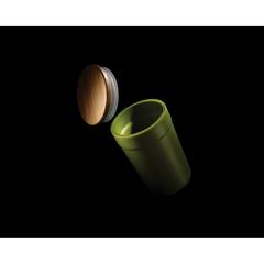 Vue Mug 300ml en PP recyclé GRS avec couvercle en bambou de couleur vert| Krokrodeal