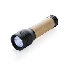Vue Lampe 1W en plastique recyclé RCS et bambou Lucid de couleur marron| Krokrodeal
