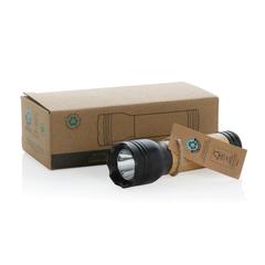 Vue Lampe 1W en plastique recyclé RCS et bambou Lucid de couleur marron| Krokrodeal