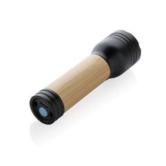 Vue Lampe 1W en plastique recyclé RCS et bambou Lucid de couleur marron| Krokrodeal