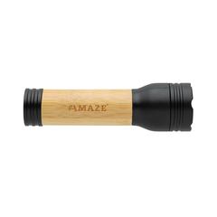 Vue Lampe 1W en plastique recyclé RCS et bambou Lucid de couleur marron| Krokrodeal
