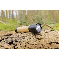 Vue Lampe 1W en plastique recyclé RCS et bambou Lucid de couleur marron| Krokrodeal