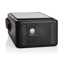 Vue Enceinte 12W solaire en plastique recyclé RCS Skywave de couleur noir| Krokrodeal