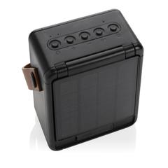 Vue Enceinte 12W solaire en plastique recyclé RCS Skywave de couleur noir| Krokrodeal