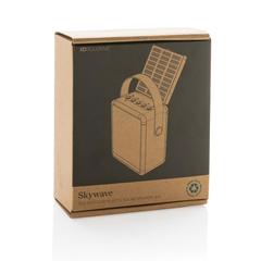 Vue Enceinte 12W solaire en plastique recyclé RCS Skywave de couleur noir| Krokrodeal