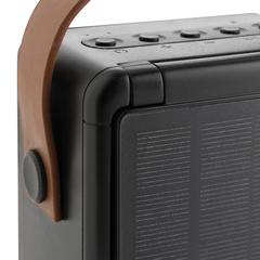 Vue Enceinte 12W solaire en plastique recyclé RCS Skywave de couleur noir| Krokrodeal