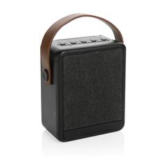 Vue Enceinte 12W solaire en plastique recyclé RCS Skywave de couleur noir| Krokrodeal