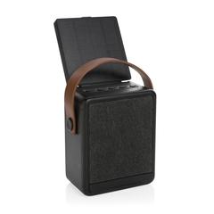 Vue Enceinte 12W solaire en plastique recyclé RCS Skywave de couleur noir| Krokrodeal