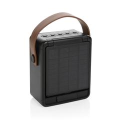 Vue Enceinte 12W solaire en plastique recyclé RCS Skywave de couleur noir| Krokrodeal