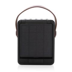 Vue Enceinte 12W solaire en plastique recyclé RCS Skywave de couleur noir| Krokrodeal