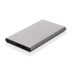 Vue Powerbank 4000mAh en plastique recyclé/aluminium RCS de couleur gris| Krokrodeal