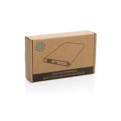 Vue Powerbank 4000mAh en plastique recyclé/aluminium RCS de couleur gris| Krokrodeal