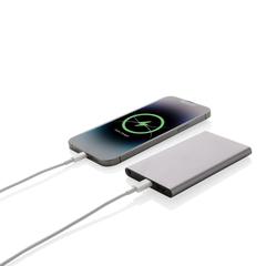Vue Powerbank 4000mAh en plastique recyclé/aluminium RCS de couleur gris| Krokrodeal