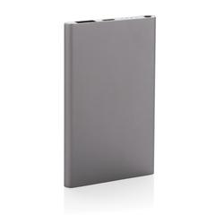 Vue Powerbank 4000mAh en plastique recyclé/aluminium RCS de couleur gris| Krokrodeal