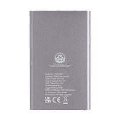 Vue Powerbank 4000mAh en plastique recyclé/aluminium RCS de couleur gris| Krokrodeal