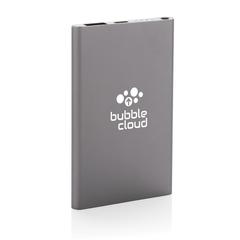Vue Powerbank 4000mAh en plastique recyclé/aluminium RCS de couleur gris| Krokrodeal