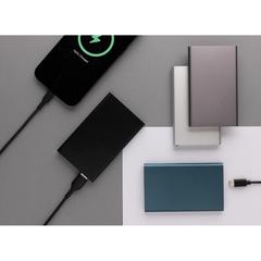 Vue Powerbank 4000mAh en plastique recyclé/aluminium RCS de couleur gris| Krokrodeal