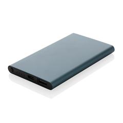 Vue Powerbank 4000mAh en plastique recyclé/aluminium RCS de couleur bleu| Krokrodeal
