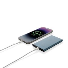 Vue Powerbank 4000mAh en plastique recyclé/aluminium RCS de couleur bleu| Krokrodeal
