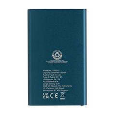 Vue Powerbank 4000mAh en plastique recyclé/aluminium RCS de couleur bleu| Krokrodeal