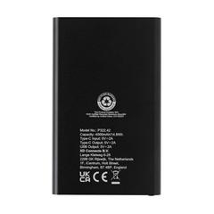 Vue Powerbank 4000mAh en plastique recyclé/aluminium RCS de couleur noir| Krokrodeal
