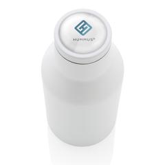 Vue Bouteille isotherme compacte 300ml en acier inoxydable recyc de couleur blanc| Krokrodeal