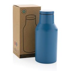Vue Bouteille isotherme compacte 300ml en acier inoxydable recyc de couleur bleu| Krokrodeal