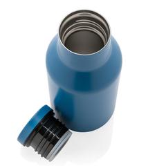 Vue Bouteille isotherme compacte 300ml en acier inoxydable recyc de couleur bleu| Krokrodeal