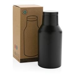 Vue Bouteille isotherme compacte 300ml en acier inoxydable recyc de couleur noir| Krokrodeal