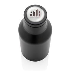 Vue Bouteille isotherme compacte 300ml en acier inoxydable recyc de couleur noir| Krokrodeal