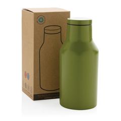 Vue Bouteille isotherme compacte 300ml en acier inoxydable recyc de couleur vert| Krokrodeal