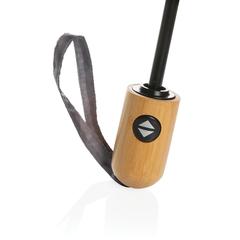 Vue Parapluie 21" automatique rPET 190T et bambou Impact AWARE™ de couleur gris| Krokrodeal