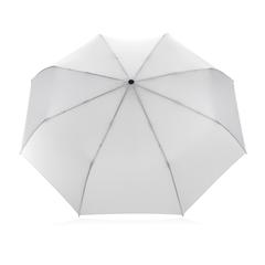 Vue Parapluie 21" automatique rPET 190T et bambou Impact AWARE™ de couleur blanc| Krokrodeal