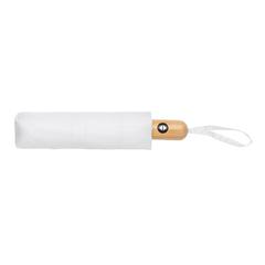 Vue Parapluie 21" automatique rPET 190T et bambou Impact AWARE™ de couleur blanc| Krokrodeal