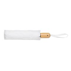 Vue Parapluie 21" automatique rPET 190T et bambou Impact AWARE™ de couleur blanc| Krokrodeal