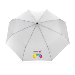 Vue Parapluie 21" automatique rPET 190T et bambou Impact AWARE™ de couleur blanc| Krokrodeal