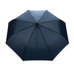 Vue Parapluie 21" automatique rPET 190T et bambou Impact AWARE™ de couleur bleu| Krokrodeal