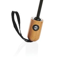 Vue Parapluie 21" automatique rPET 190T et bambou Impact AWARE™ de couleur noir| Krokrodeal