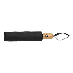 Vue Parapluie 21" automatique rPET 190T et bambou Impact AWARE™ de couleur noir| Krokrodeal